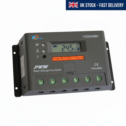 20A solar charge controller/regulator with LCD display for 12V/24V/36V/48V battery - UK Stock image 1