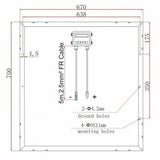 80W 12V solar panel with 5m cable - 4Boats