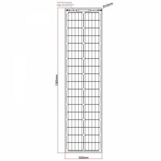 80W Reinforced narrow semi-flexible solar panel with a durable ETFE coating - 4Boats