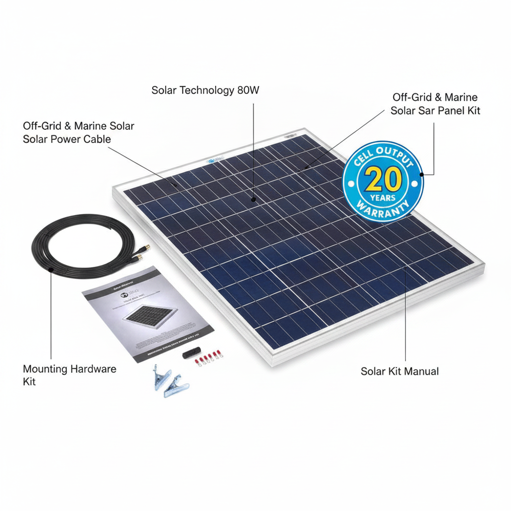 Solar Technology 80W Rigid Solar Panel Kit - Technical specification image 2