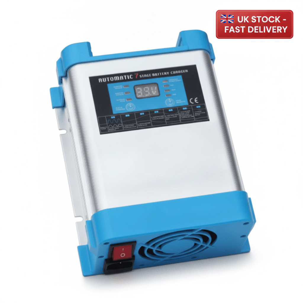 60A 12V Intelligent automatic multi-stage mains battery charger - UK Stock image 1