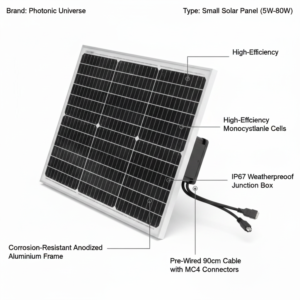 50W 12V monocrystalline solar panel with 90cm cable - Technical specification image 2