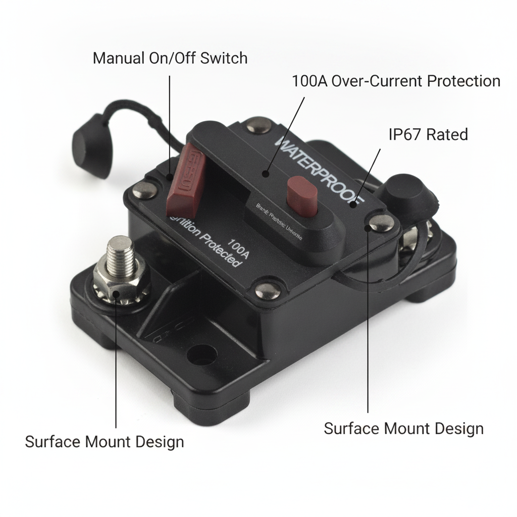 100A 12V/24V/48V Automatic over-current DC circuit breaker / switch - Technical specification image 2