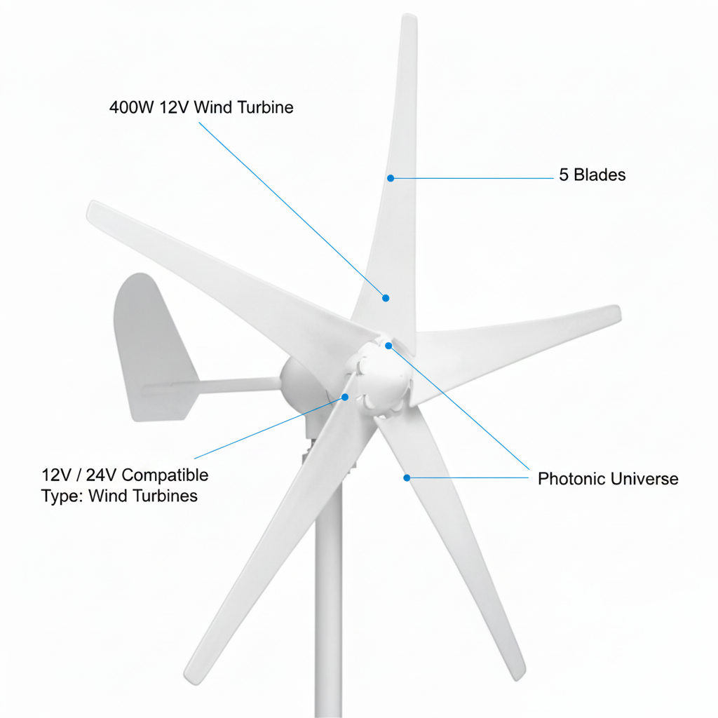 400W 12V wind turbine with 5 blades - Technical specification image 2