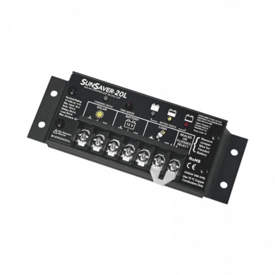 Morningstar SunSaver 20A 12V solar charge controller for motorhomes, boats, marine, oil and gas, telecom and instrumentation - 4Boats