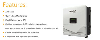 SolaX X1 RetroFit AC Coupled Battery charger Inverter HV 5.0kW - Solarika.co.uk