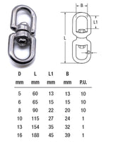 Stainless steel swivel eye shackle mooring 316 A4 marine grade boat chain link - 4Boats