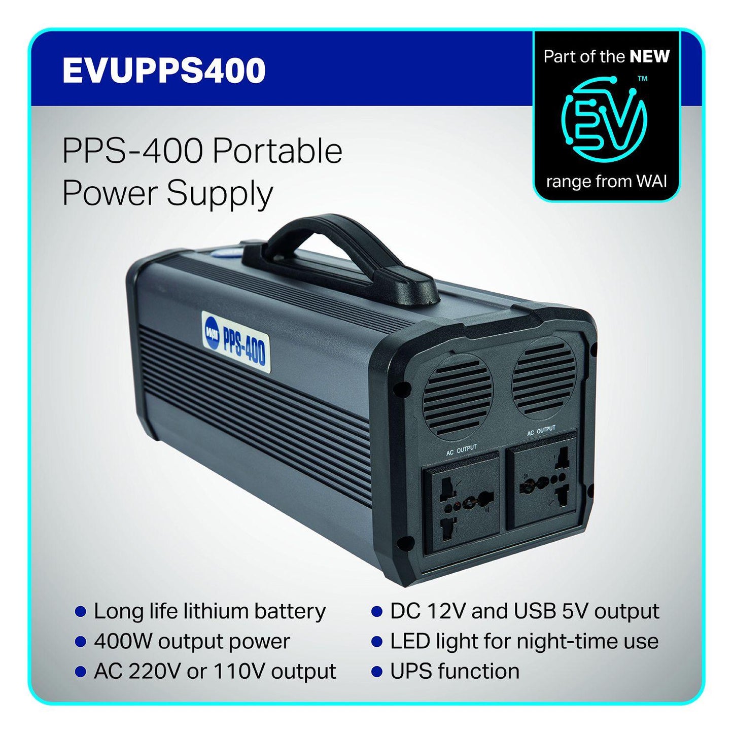 WAI PPS400 Portable Power Supply, 400W - Solarika.co.uk