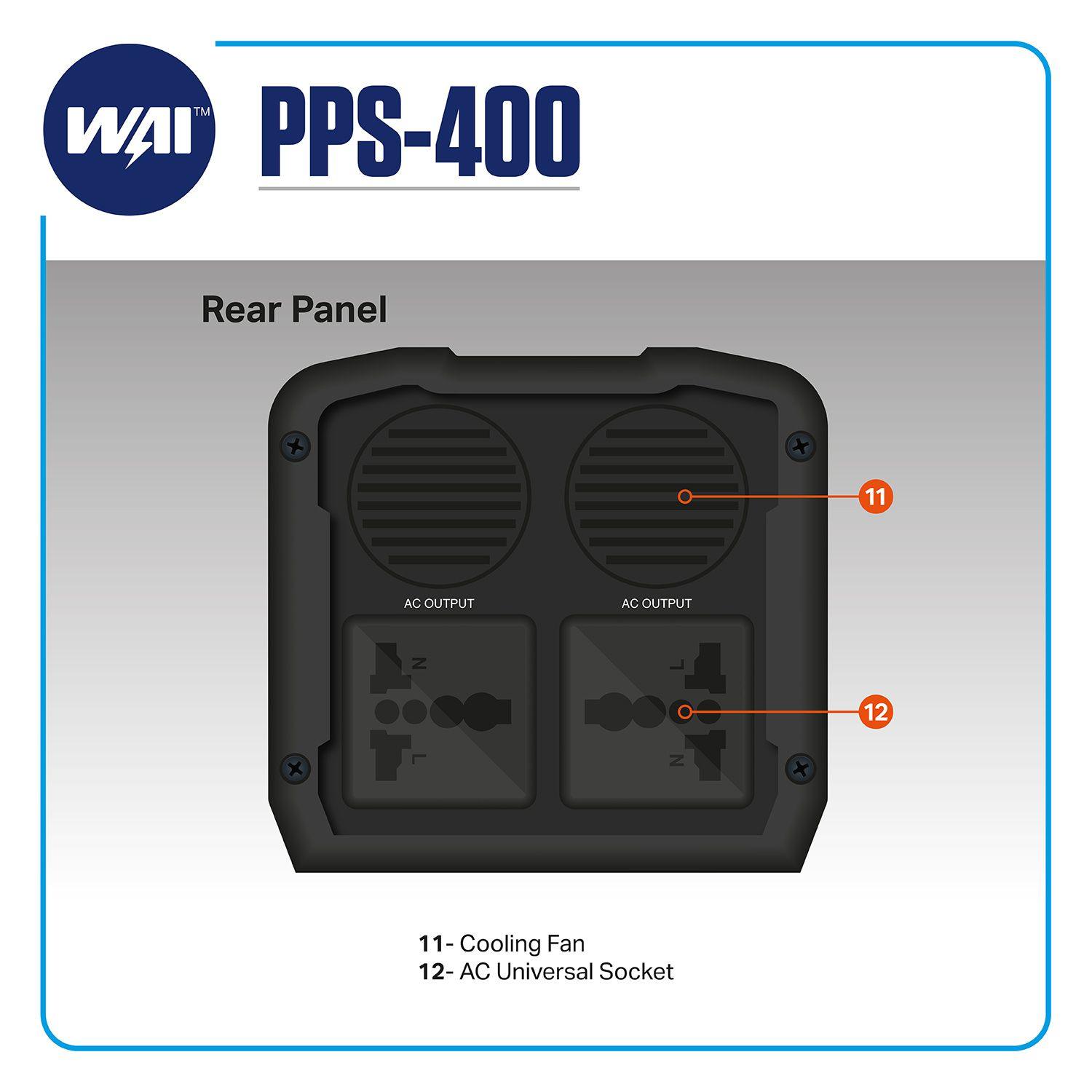 WAI PPS400 Portable Power Supply, 400W - Solarika.co.uk